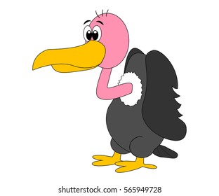 Cute cartoon vulture.