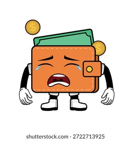  Un monedero de dibujos animados lindo con una expresión. adecuado para su uso como elemento en diseños de temas de negocios y para diversas necesidades de impresión y diseño.
