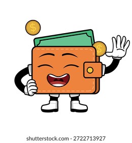  Uma carteira de desenho animado bonito com uma expressão. adequado para uso como um elemento em projetos de temas de negócios e para várias necessidades de impressão e design.