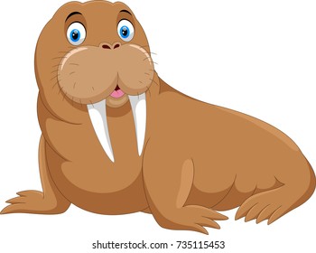 Cute cartoon walrus