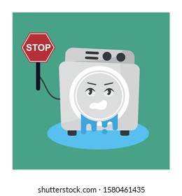 Cute Cartoon Washing Machine Vector Illustration Stock Vector Royalty