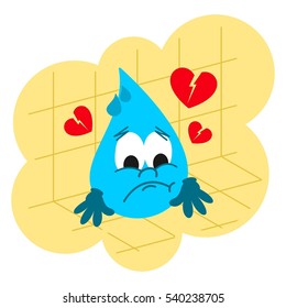 Cute cartoon water character set