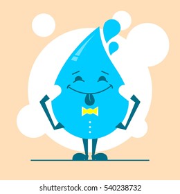 Cute cartoon water character set