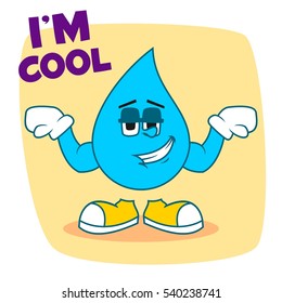 Cute cartoon water character set