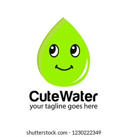 Cute cartoon water drop character 