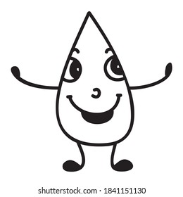 Cute Cartoon Water Drop Vector Illustration Stock Vector (Royalty Free ...