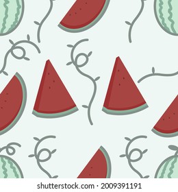 cute cartoon watermelon seamless pattern or background
