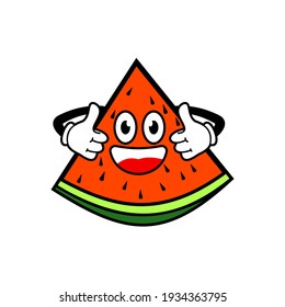 cute cartoon watermelon thumbs up