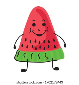 Cute cartoon watermelon. Vector illustration