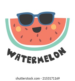cute cartoon watermelon vector illustration