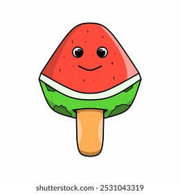 Cute cartoon watermelon vector images can be made into stickers and screen printing for children's t-shirts