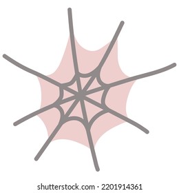 Cute cartoon web for Halloween holiday. Single design graphic element. Vector Illustration.