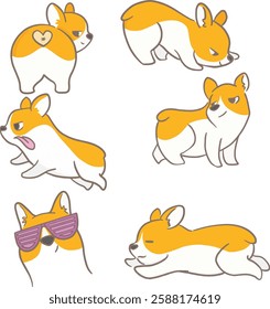 Cute Cartoon Welsh Corgi for kids