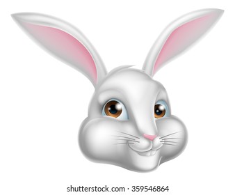 A cute cartoon whaite rabbit, could be the Easter bunny