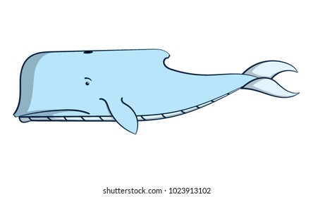 Cute cartoon whale