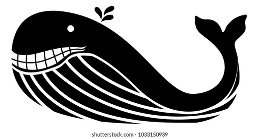 Cute cartoon whale