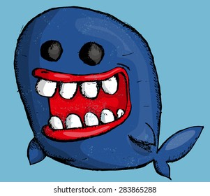 Cute cartoon whale
