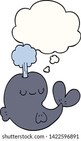cute cartoon whale with thought bubble