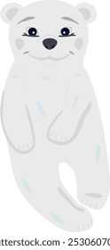 Cute cartoon white bear swimming