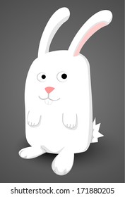Cute cartoon white bunny