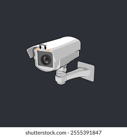 cute cartoon white cctv vector observing suspicious movements