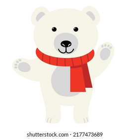 Cute Cartoon White Polar Bear Vector Stock Vector (Royalty Free ...