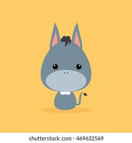 Cute Cartoon Wild donkey