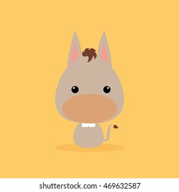 Cute Cartoon Wild donkey