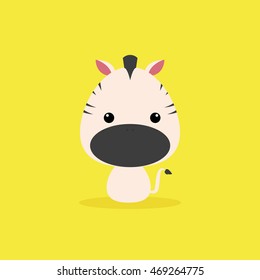 Cute Cartoon Wild zebra