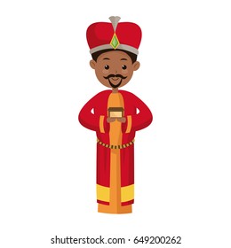 cute cartoon wise king manger character