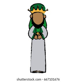 cute cartoon wise king manger character