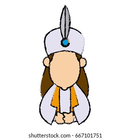 cute cartoon wise king manger character