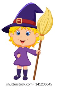 Cute cartoon witch