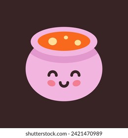 Cute cartoon wizard potion vector illustration
