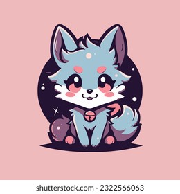 Cute cartoon wolf cute animals