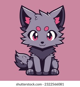 Animales lindos de lobo de dibujos animados