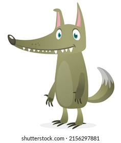  Cute cartoon wolf character  Wild forest animal collection  Vector wolf  illustration