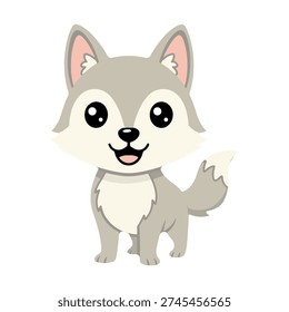 Cute Cartoon Wolf Cub design Illustration