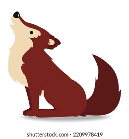 Cute Cartoon Wolf Howl Doggy Brown Stock Vector (Royalty Free ...