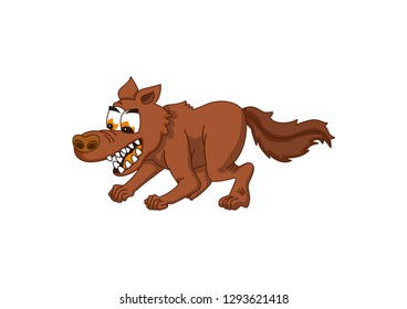cute cartoon wolf illustrations isolated on a white background