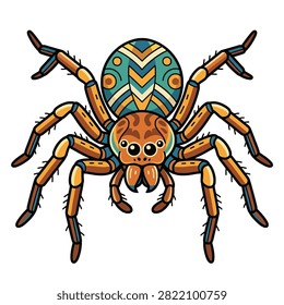 A cute cartoon wolf spider vector illustration.