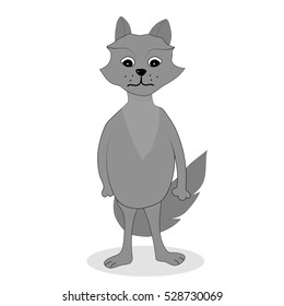 Cute cartoon wolf vector. Wolf howling illustration