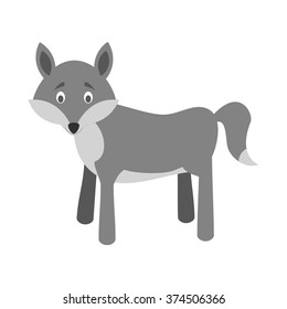 Cute cartoon wolf vector illustration