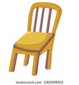 Cute cartoon Wooden chair clipart page for kids. Vector illustration for children. Vector illustration of Cute cartoon Wooden chair on white background.
