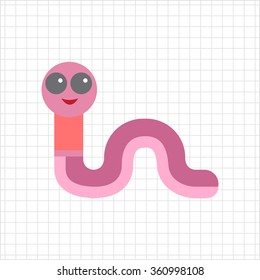 Cute cartoon worm icon