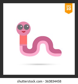 Cute cartoon worm icon