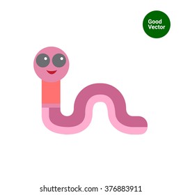 Cute cartoon worm icon