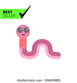 Cute cartoon worm icon