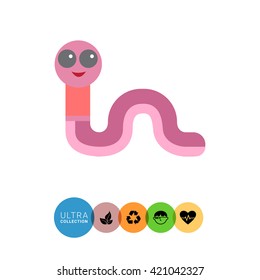 Cute cartoon worm icon
