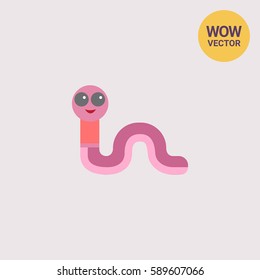 Cute cartoon worm icon
